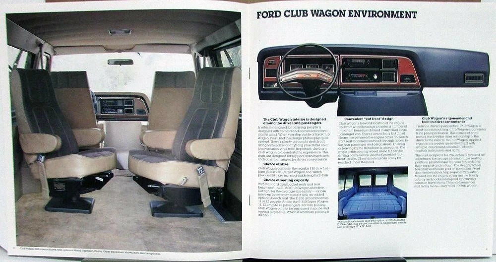 1985 Ford Club Wagon XLT XL Van Sales Brochure Original