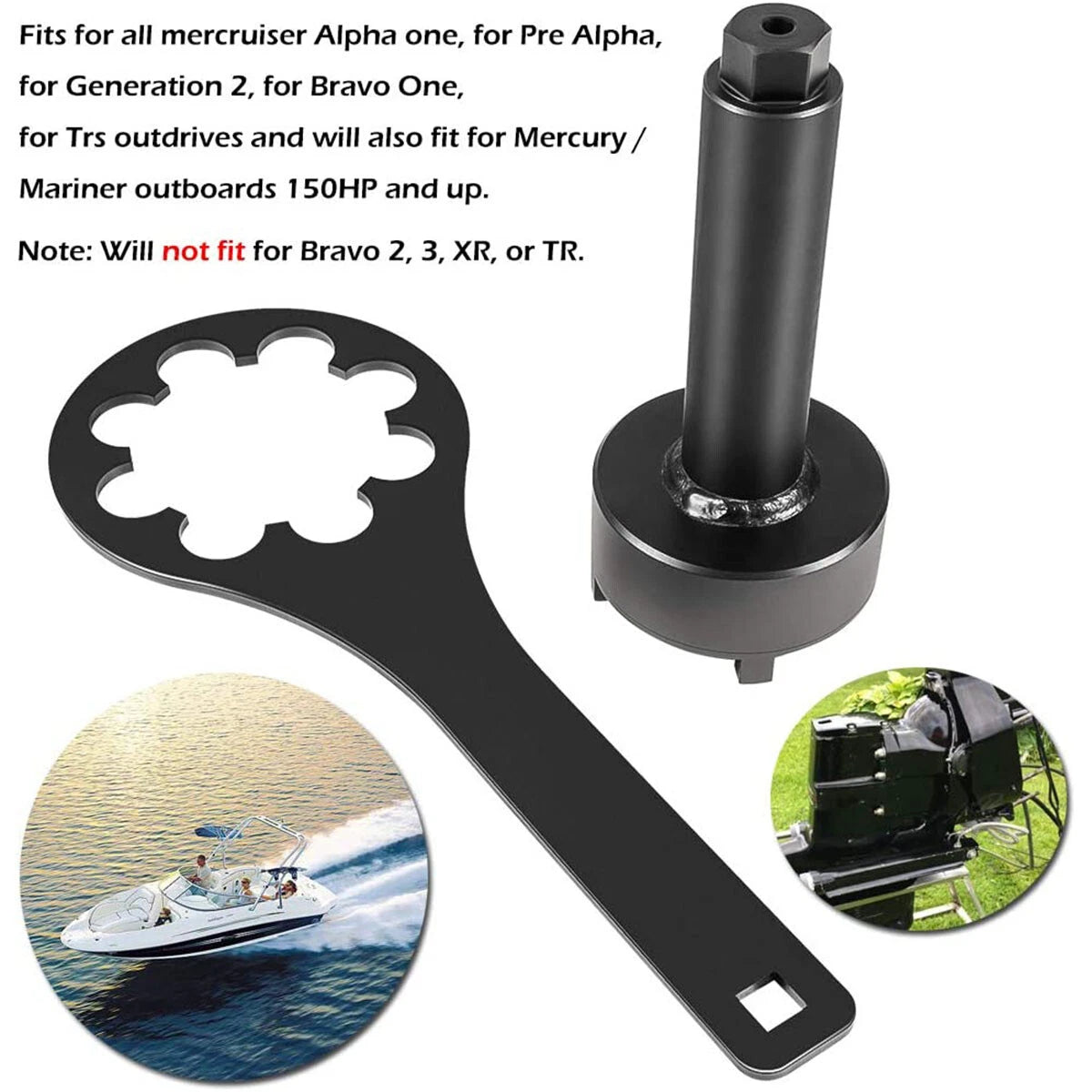 Bearing Carrier Nut & Spanner Wrench Tool Set for Mercruiser Alpha 1 Bravo