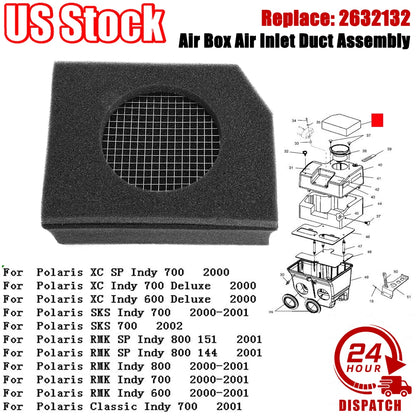 Air Inlet Duct Assembly for Polaris SKS XC RMK Indy 600 700 800 (2000–2002)