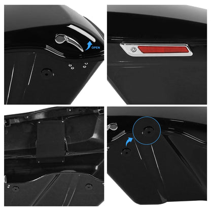 Black Saddlebags & Rear Fender LED Light for Harley CVO Road Glide (2014–2023)
