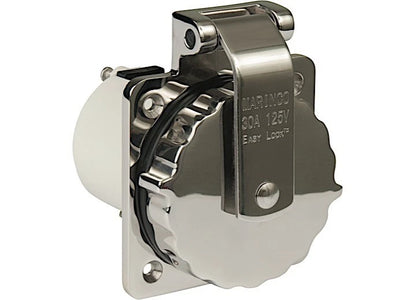 30A 125V Stainless Steel RV Power Inlet for Marinco ParkPower