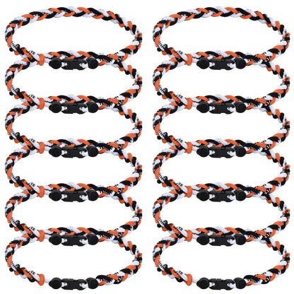 12 Pack Baseball Necklaces for Boys - 18 Inches, Orange, Black, White