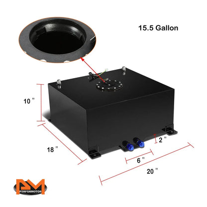 15.5 Gallon Aluminum Fuel Cell/Gas Tank with Level Sender for Universal Fit (2000–2023)