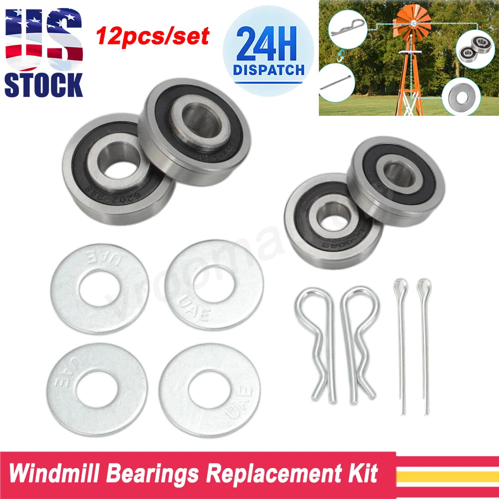 Windmill Bearing Replacement for 8 Foot Yard Windmill (1/2 ID X 1 3/8 OD)