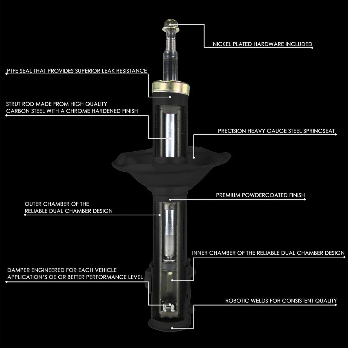 Rear Strut w/ Coil Spring Assembly for Toyota Camry (1992–2001)