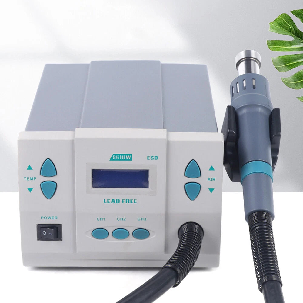 Hot Air Gun Digital Display BGA Rework Station with 3 Nozzles (110V)