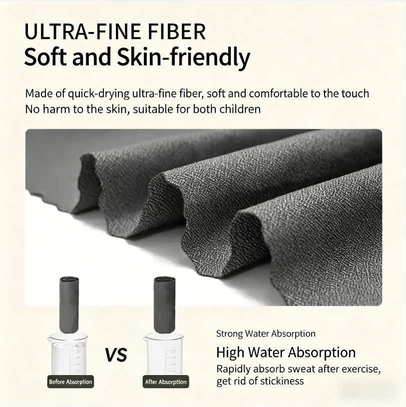 Microfiber Travel Yoga Towel for Fitness - Quick Dry, Sweat Absorbent