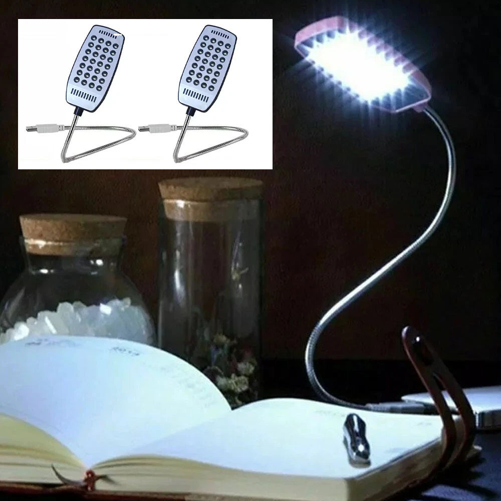 2Pcs 28LED USB Flexible Desk Reading Lamp for Laptop PC