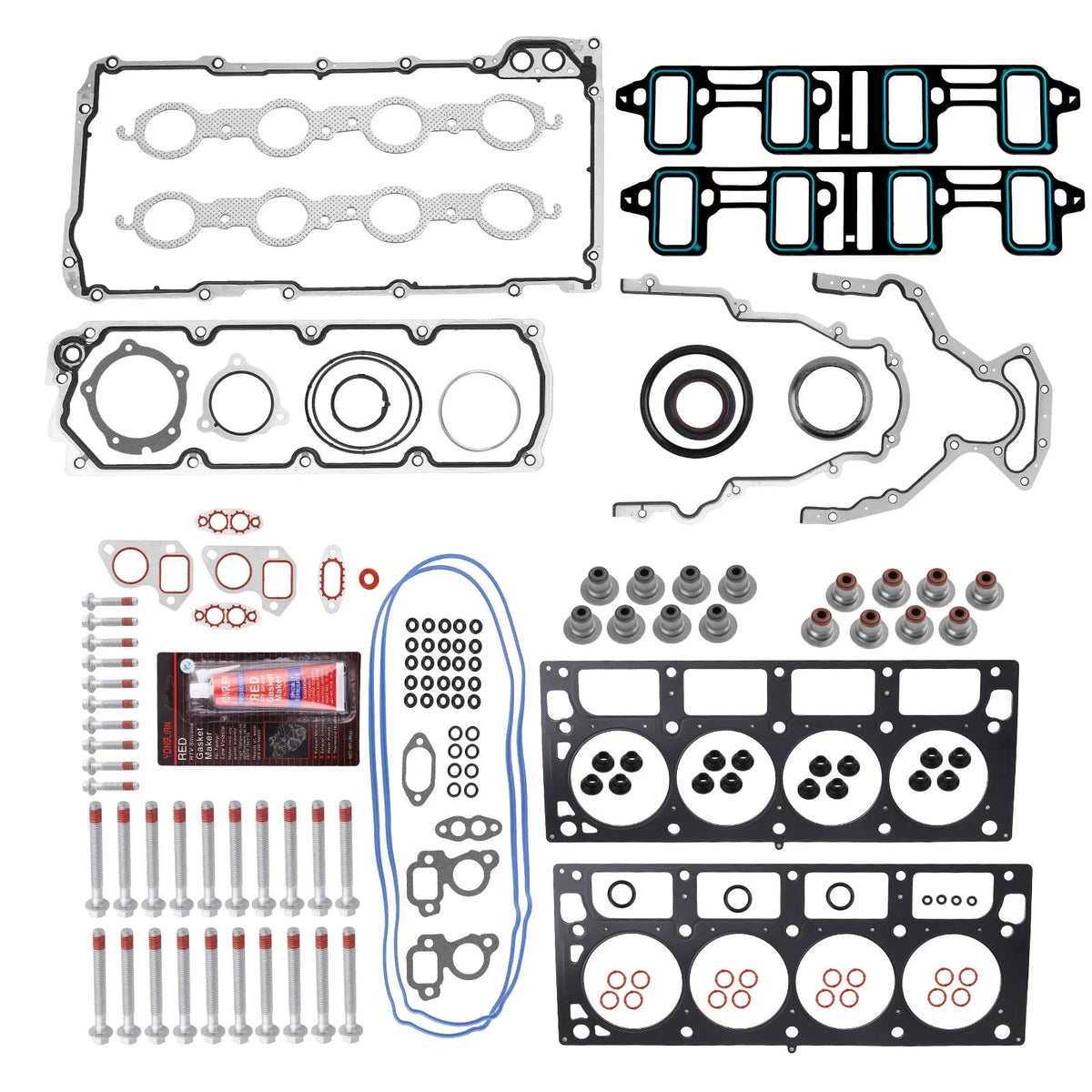 Full Gasket Set with Head Bolts for GMC Chevrolet 6.0 Cadillac 6.2 (2007–2011)