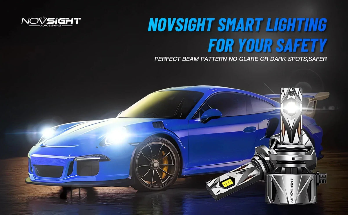 Set of 4 NOVSIGHT 9005 H11 LED Headlight Bulbs 6500K 60000LM for Vehicles