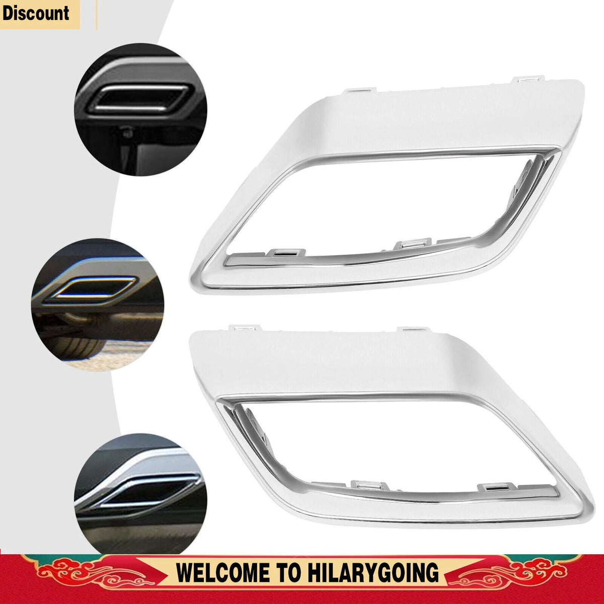 Set of 2 Bumper Exhaust Hole Trim for Volkswagen Atlas (2018–2020)