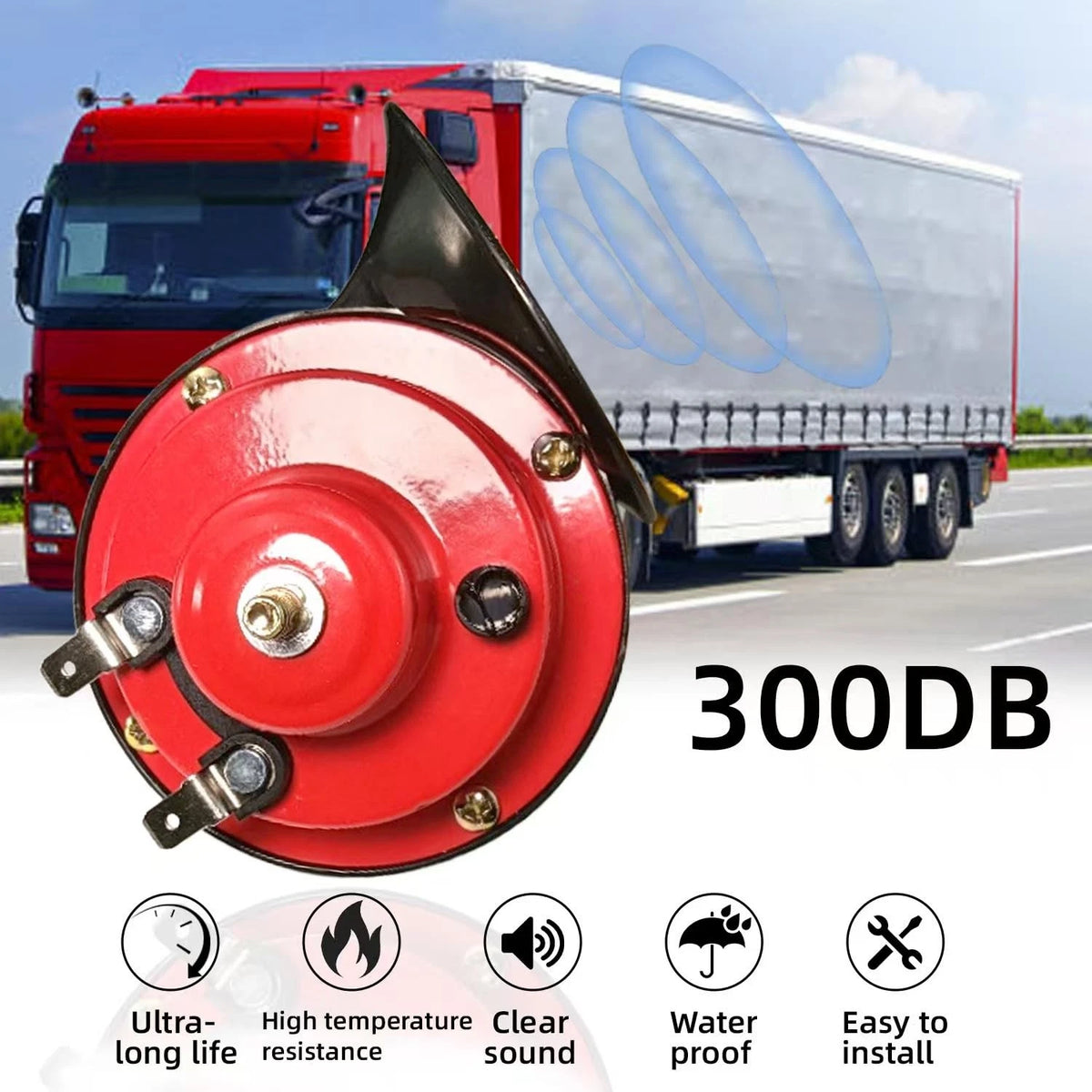 2X Super Loud Train Horns for Universal Vehicles (12V Waterproof)