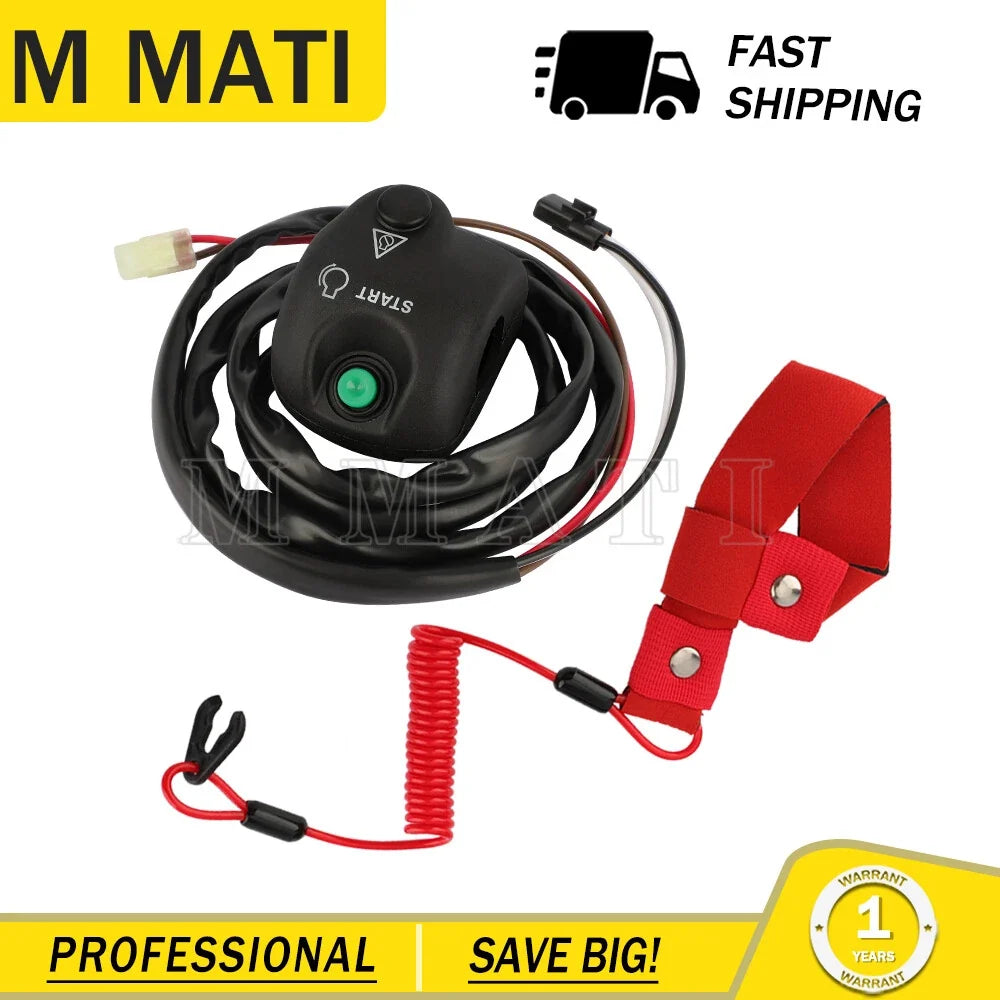 Start Stop Kill Switch & Lanyard for Yamaha GX1800 WaveRunner FZR FZS (2009–2016)
