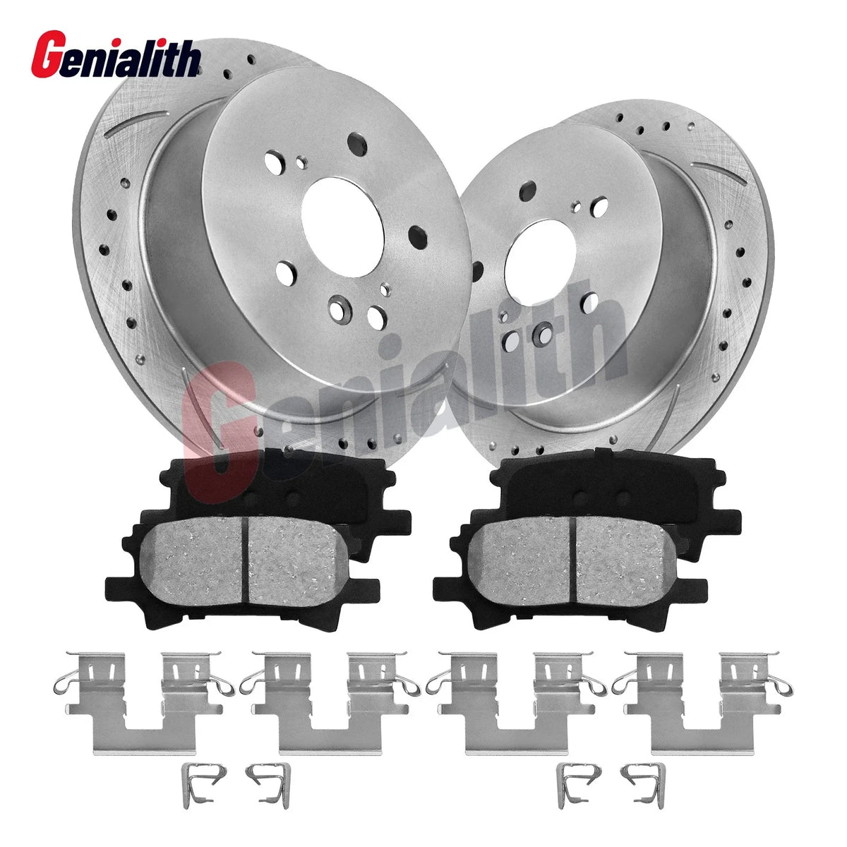 Rear Disc Brake Rotors & Ceramic Brake Pads Kit for Lexus RX330 RX350 RX400h (2004–2008)