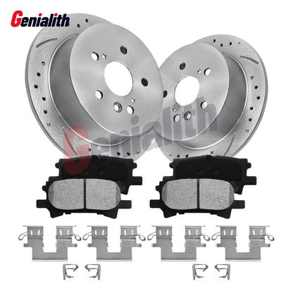 Rear Disc Brake Rotors & Ceramic Brake Pads Kit for Lexus RX330 RX350 RX400h (2004–2008)