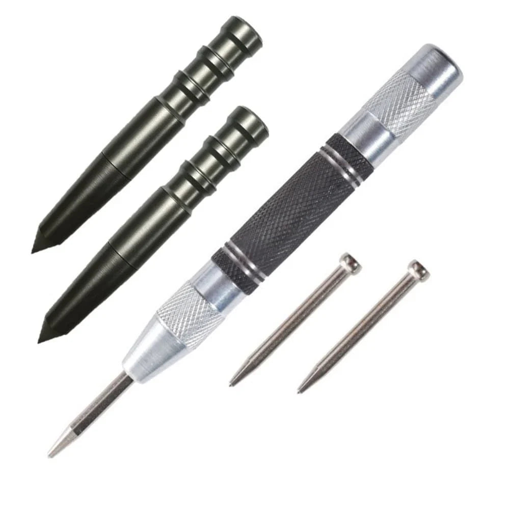 5 Piece Manual Center Punch Set with Spring Loaded Mechanism for Wood & Metal
