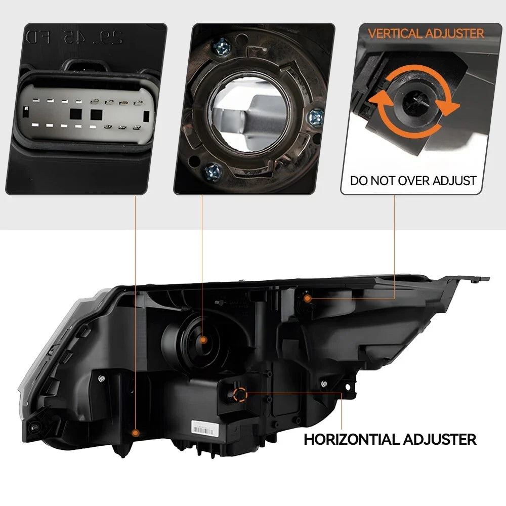 Halogen Headlight w/ LED DRL Black Bezel for Ford Explorer Sport (2016–2018)