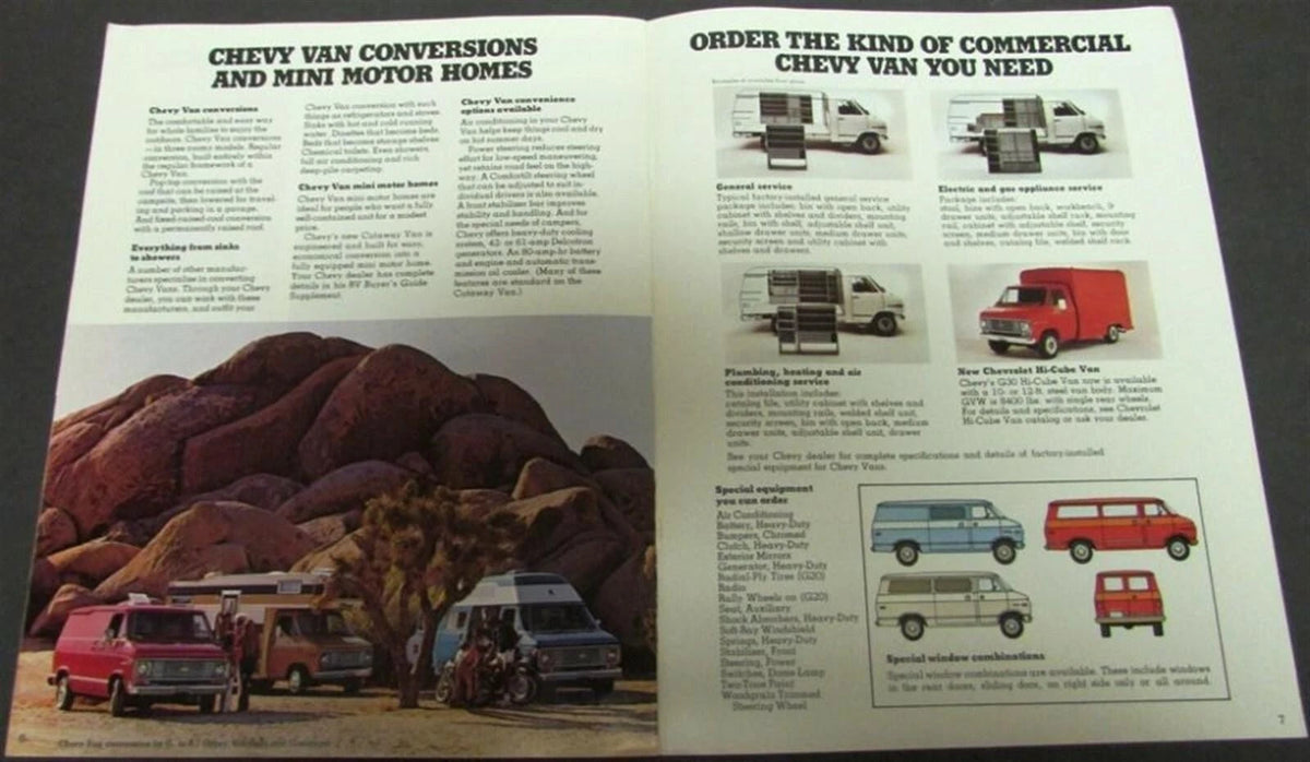 Chevrolet Chevy Van Truck Sales Brochure for 1974