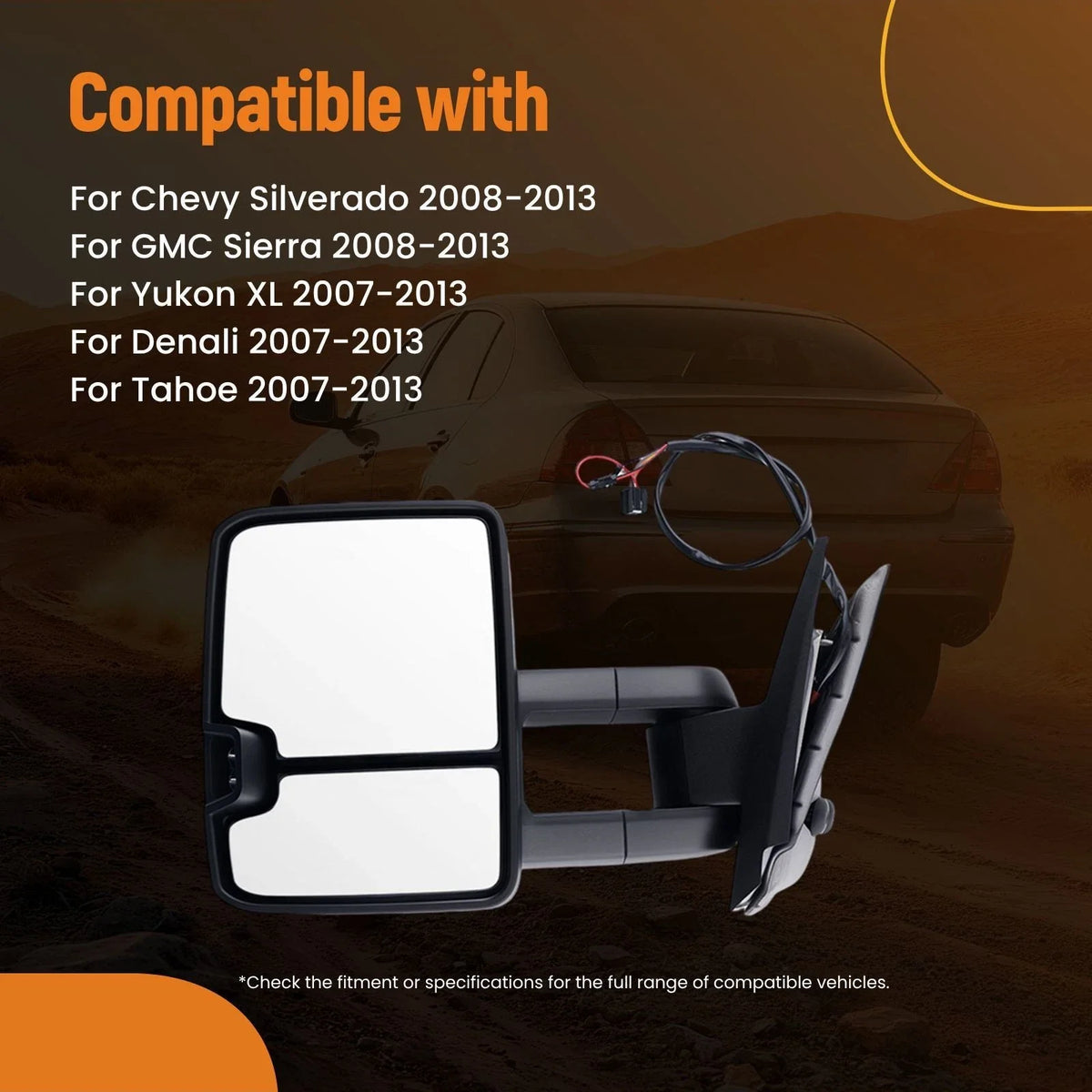 Side Mirror for Tahoe/Yukon XL (2007–2013) Power Heated Signal Chrome