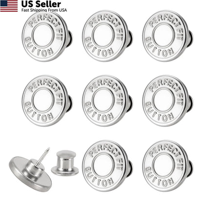Set of 8 17 mm Pants Buttons for Loose Jeans