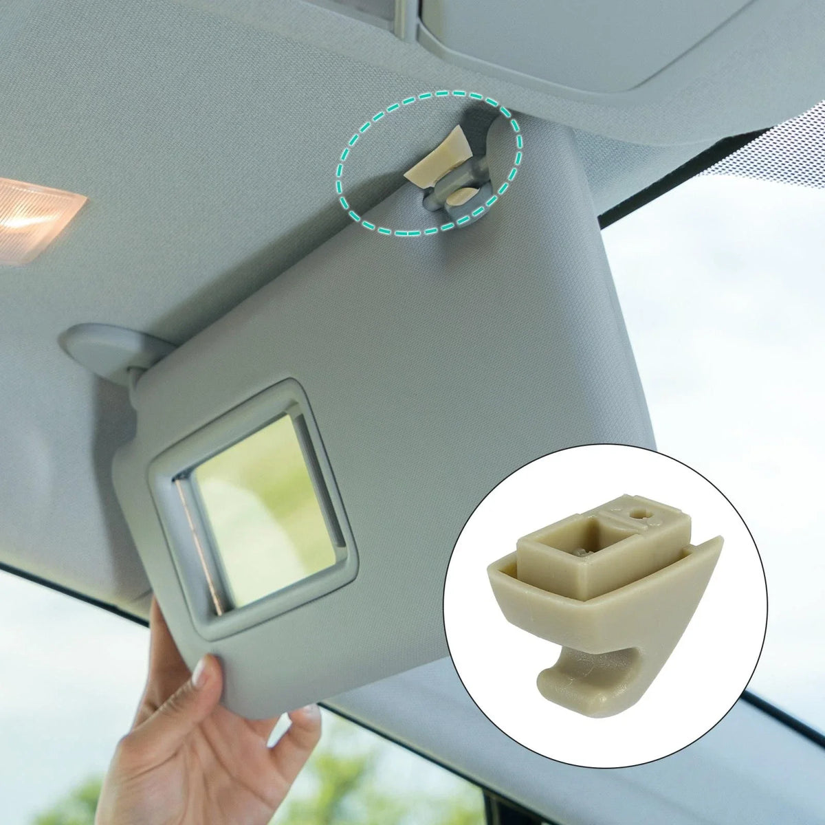 2X Beige Plastic Visor Hook Clip Bracket Retainer 15882854 for Chevy GMC 