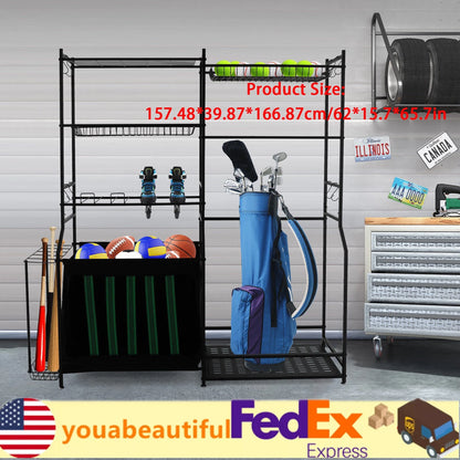 Sports Equipment Ball Storage Rack for Garage Organizer