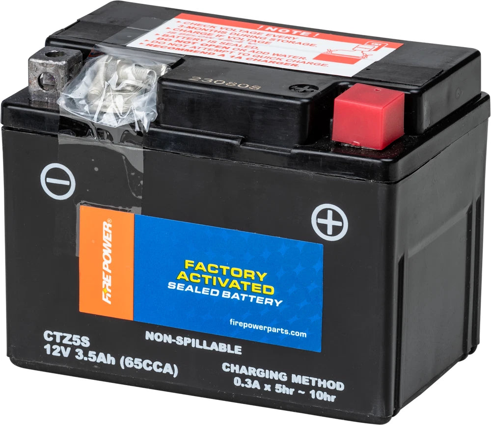 Fire Power Battery CTZ5S for Motorcycles (Sealed, Activated)