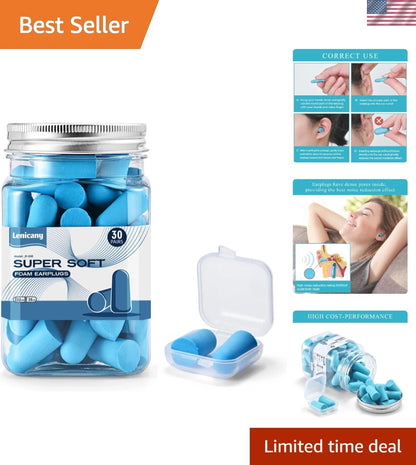 30 Pairs of Durable Noise Blocking Foam Earplugs for All Uses