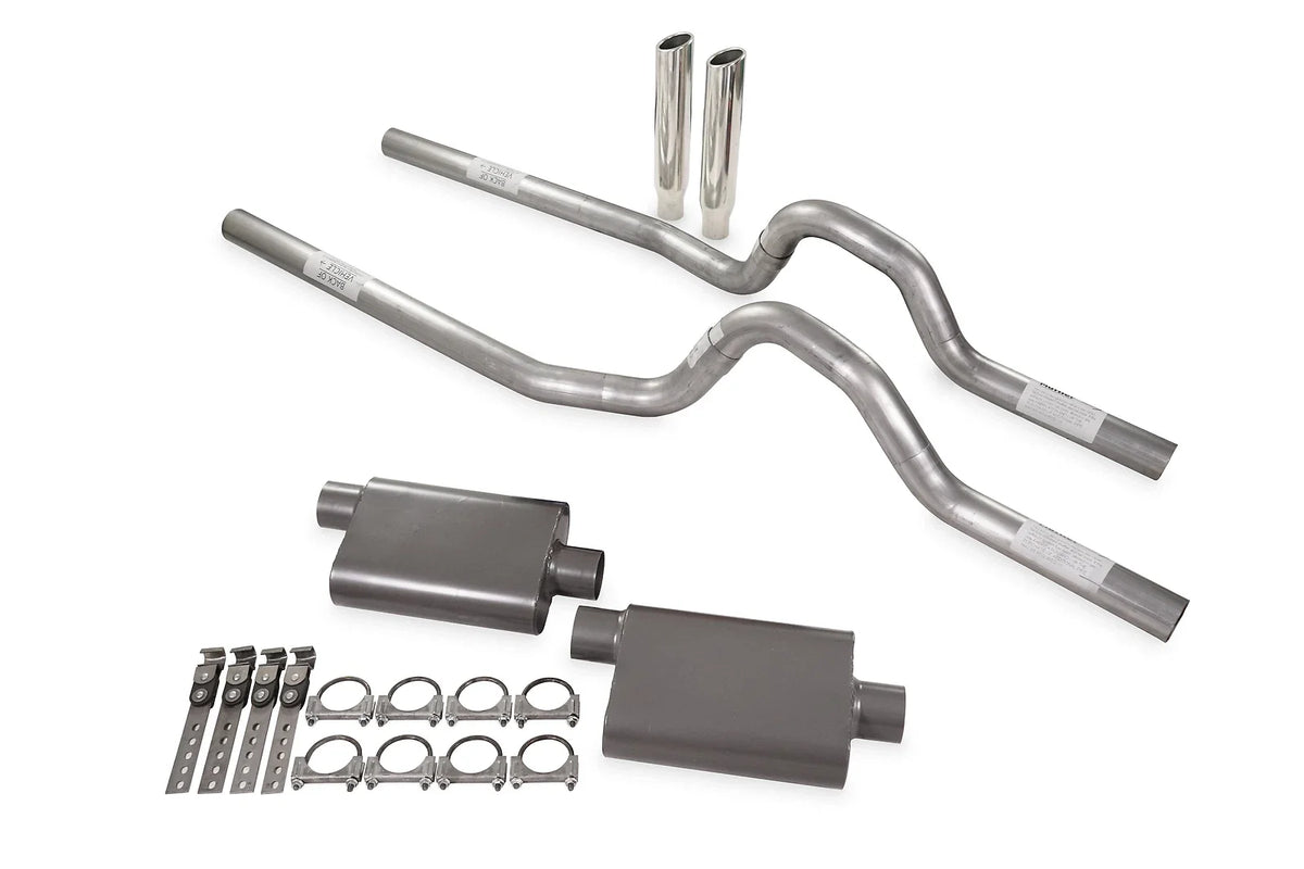 Dual Exhaust Kit 2.5" 2 Chamber Rear Exit RC Tips for Ford F-Series (1973–1979)