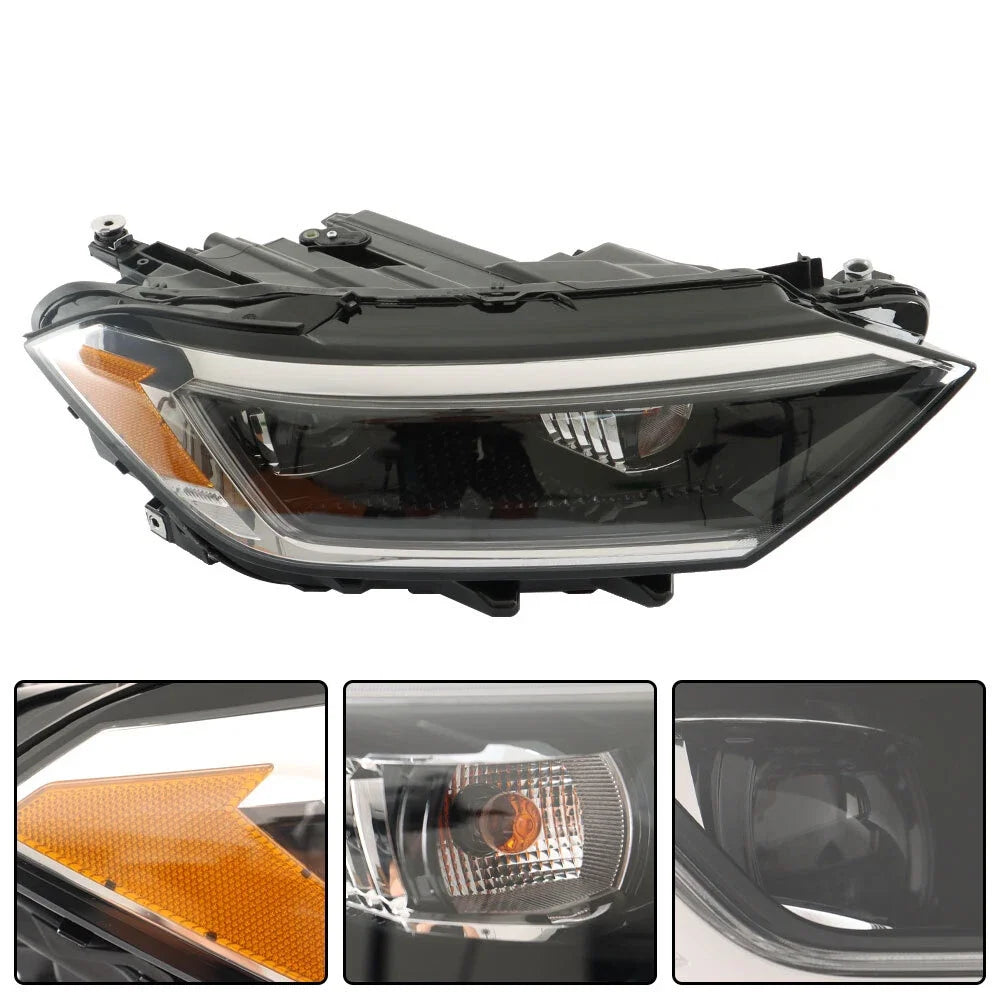LED Headlight Assembly for Volkswagen Jetta (2019–2023) - Black, RH, w/DRL