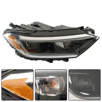 LED Headlight Assembly for Volkswagen Jetta (2019–2023) - Black, RH, w/DRL