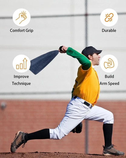 Baseball Pitching Towel Trainer for Fastball, Changeup (Black)