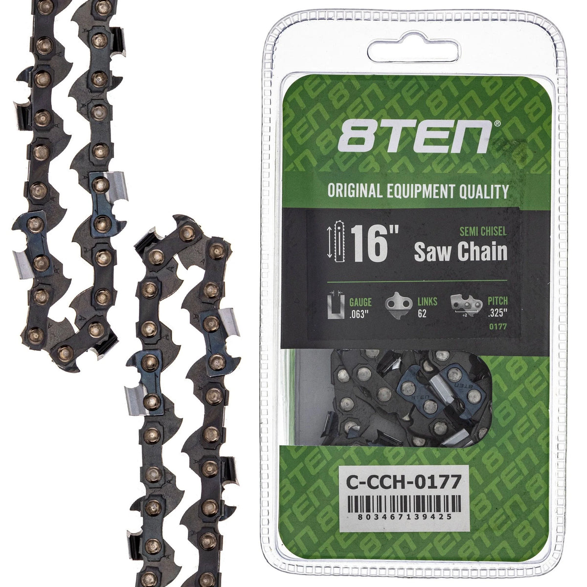 8TEN 16" Chainsaw Guide Bar & Chain for Stihl 017 (3005 4713, 16-26-K362-SP, 16-26-K362-TC10)