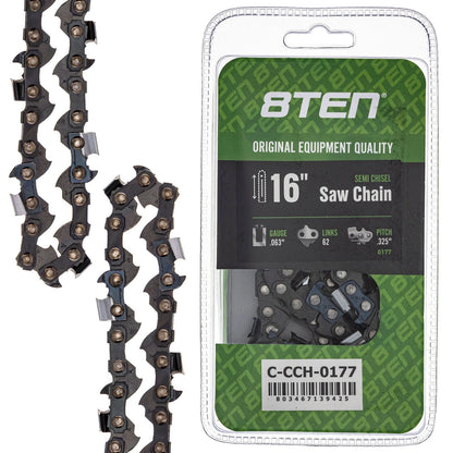 8TEN 16" Chainsaw Guide Bar & Chain for Stihl 017 (3005 4713, 16-26-K362-SP, 16-26-K362-TC10)