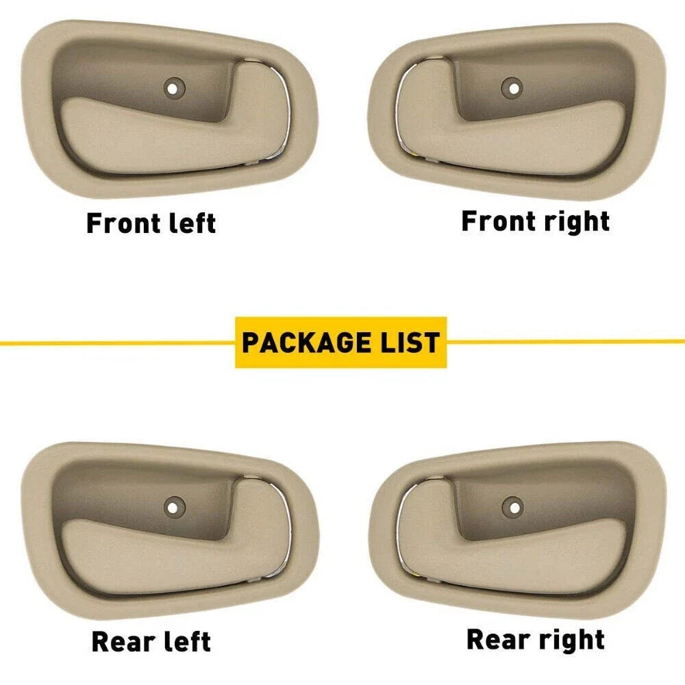 Beige Interior Door Handle 4-Piece for Toyota Corolla/Chevy Prizm (1998–2002)
