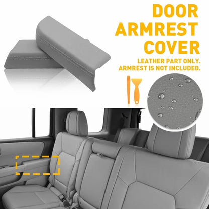 Leather Rear Door Panels Armrest Cover for Honda Pilot (2009–2015) Gray