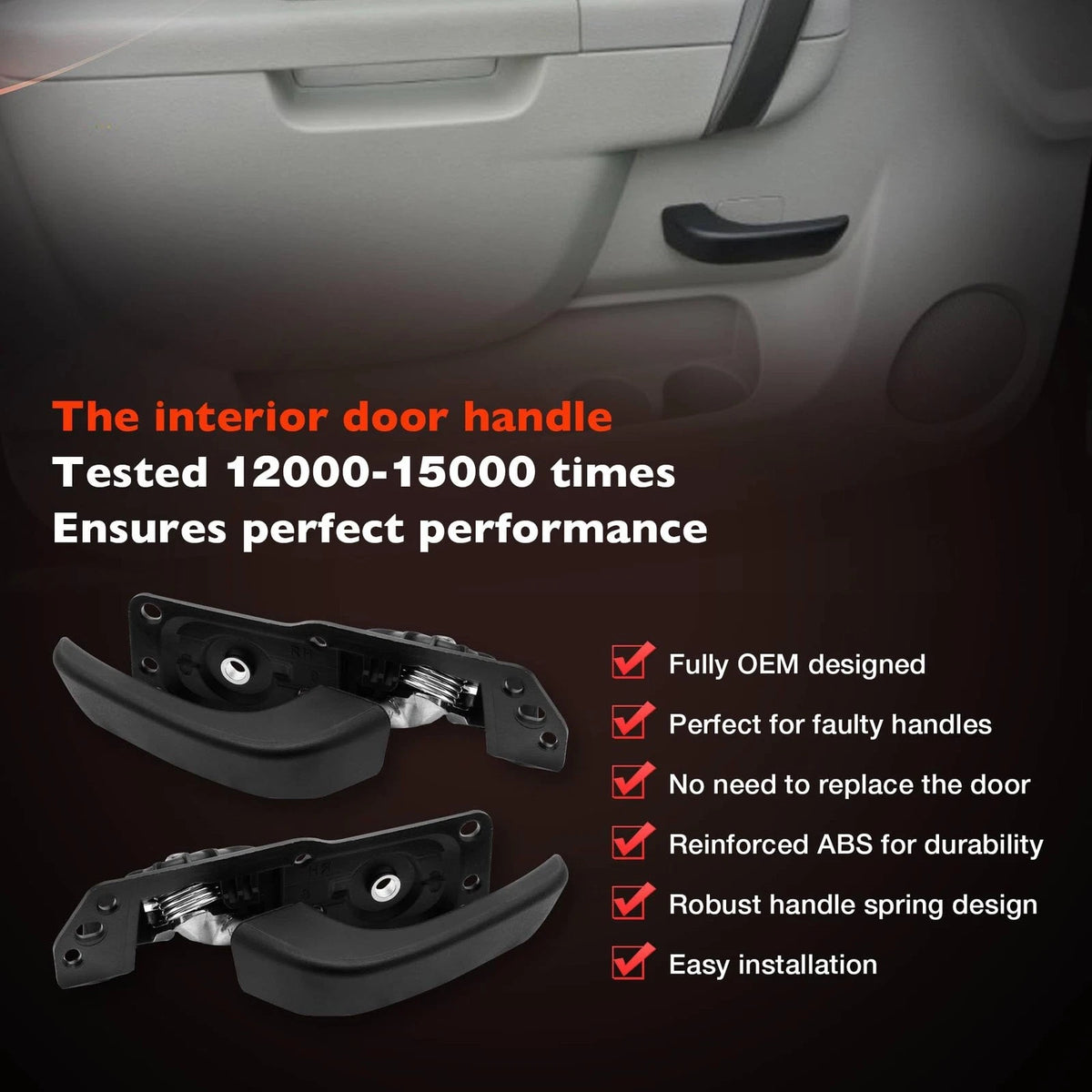 Interior Door Handle Kit for Chevy Silverado, GMC Sierra, Cadillac