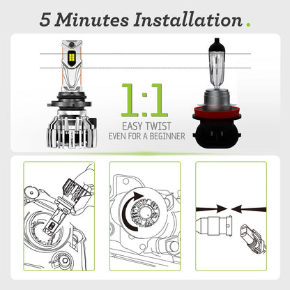 2X NOVSIGHT 9005 HB3 LED Headlight Bulbs for - NOVA500N67EP9005, HB3