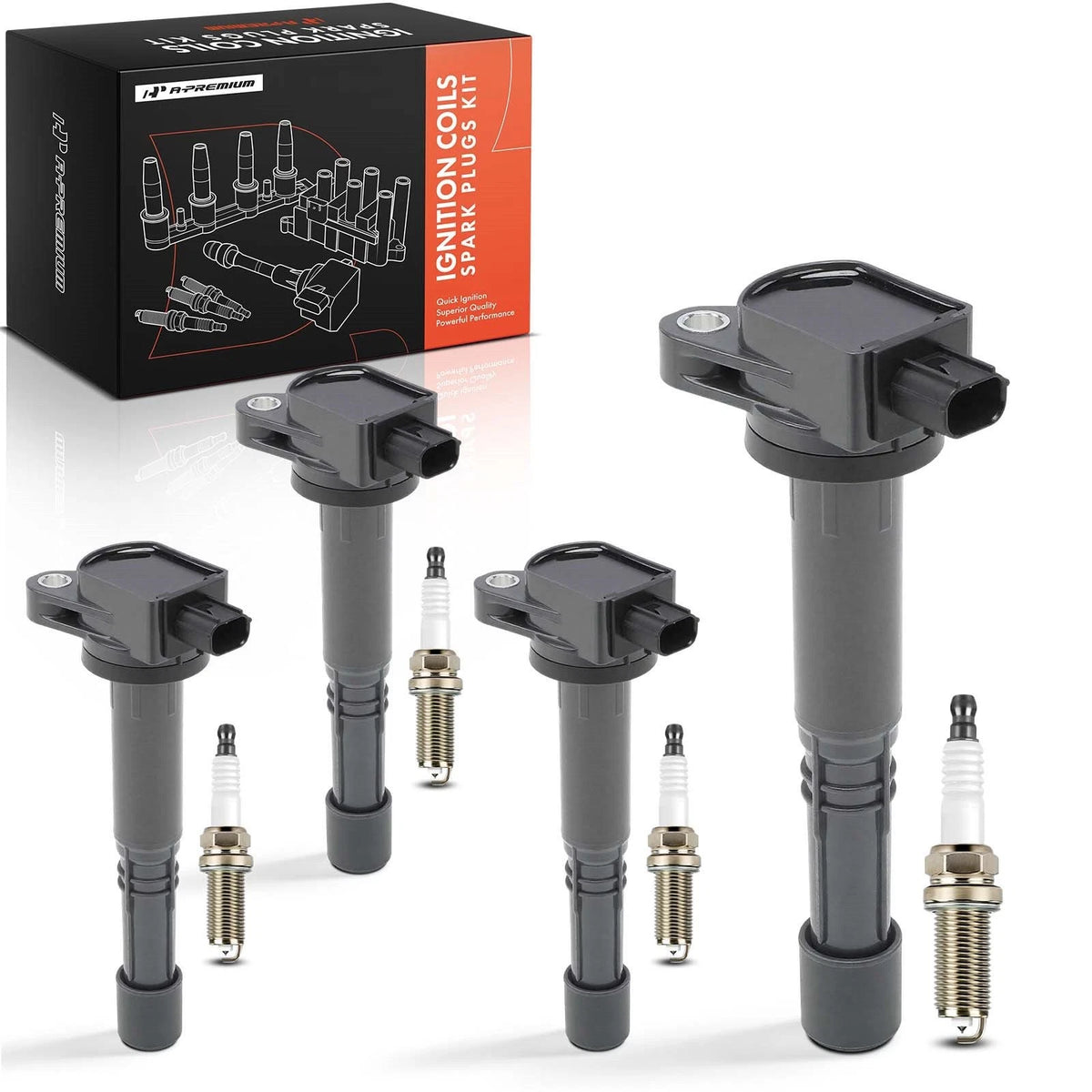 Set of 4 Ignition Coils & 4 Iridium Spark Plugs for Honda CR-V (2010–2014) UF-602, NGK97390
