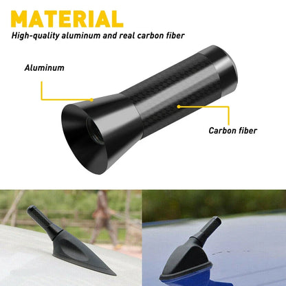 1.4" Short Black Real Carbon Fiber AM/FM Radio Antenna for
