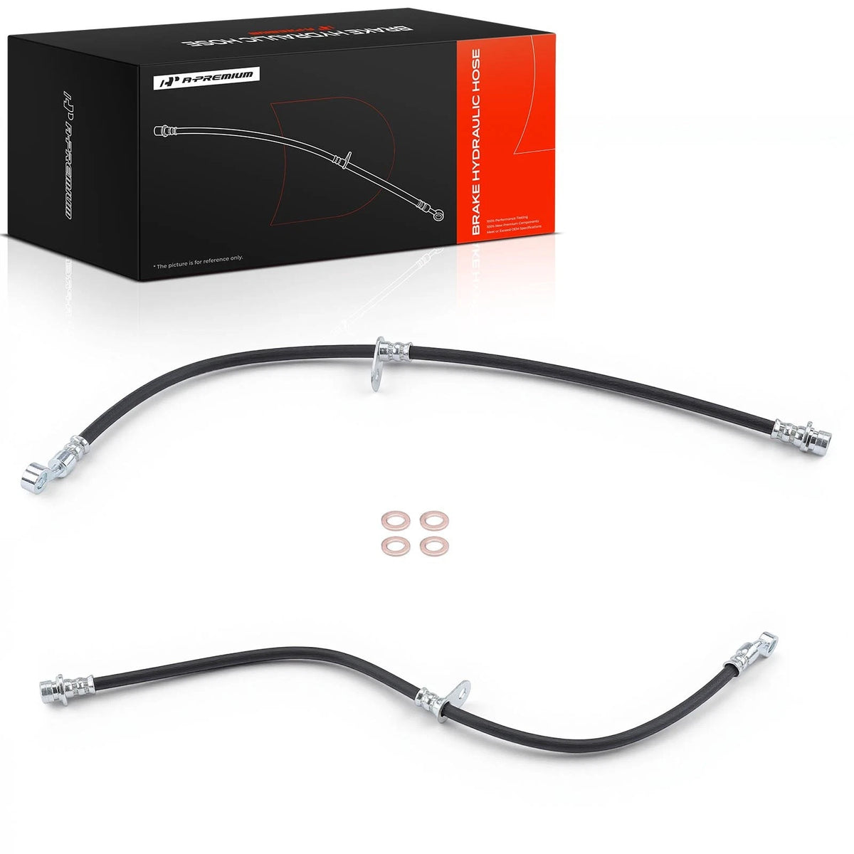 2X Front Brake Hydraulic Hose with Bracket for Honda Civic (2006–2011) 2201760, 2201759