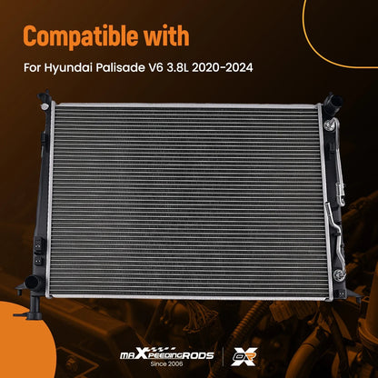 Cooling Radiator for Hyundai Palisade 3.8L (2020–2024) CU13857 Crossflow