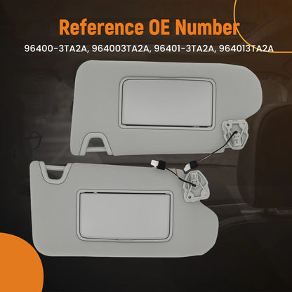 Beige Sun Visor Set with Light for Nissan Altima (2013–2018) P603Z5