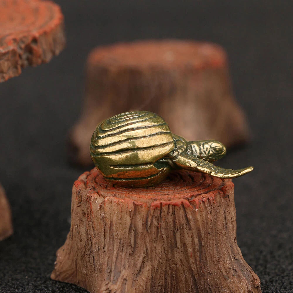Solid Brass Turtle Figurines - Small Animal Statues for Home Ornaments