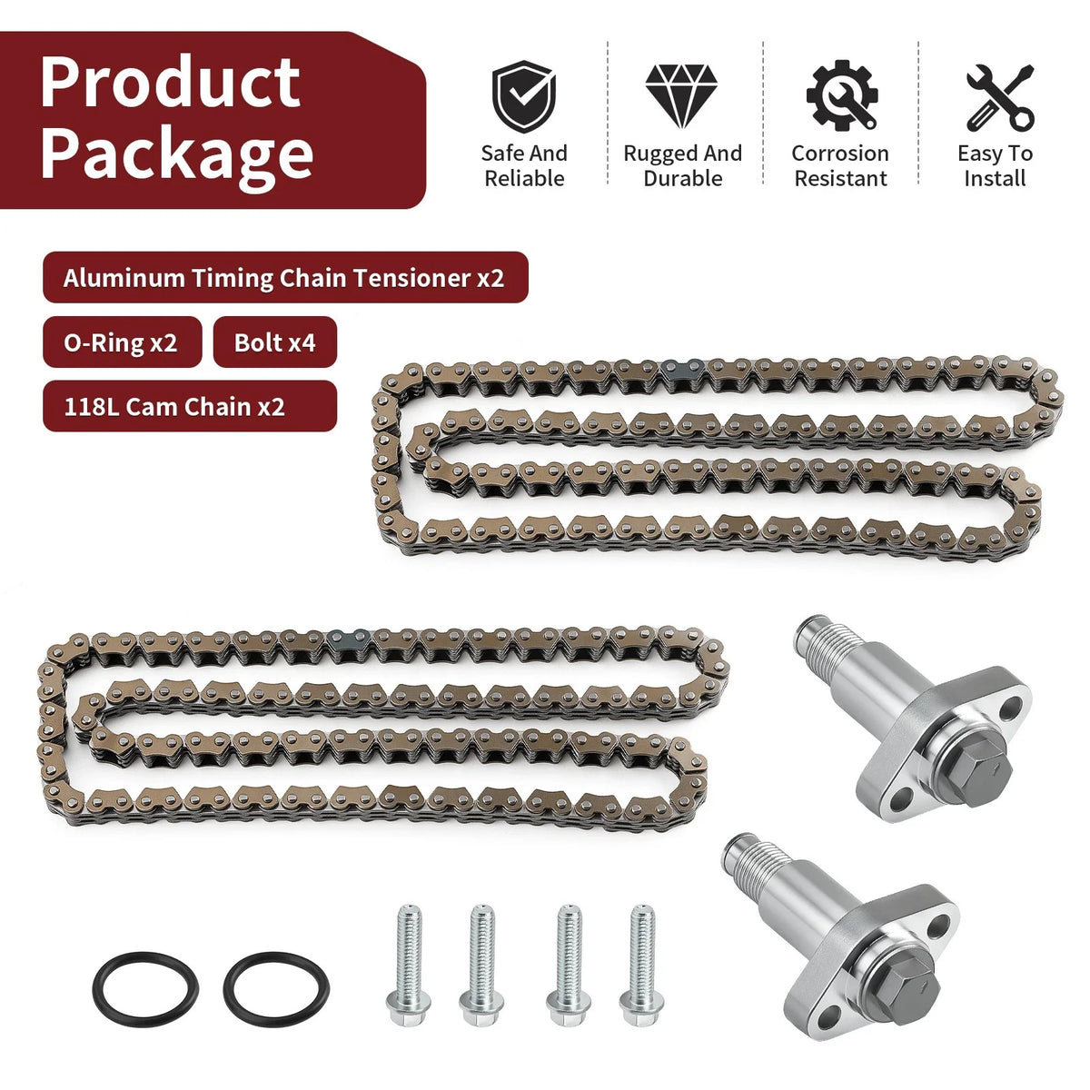 Aluminum Timing Tensioner & Cam Chain for Can-Am Outlander Max 500 800 (2007–2015)