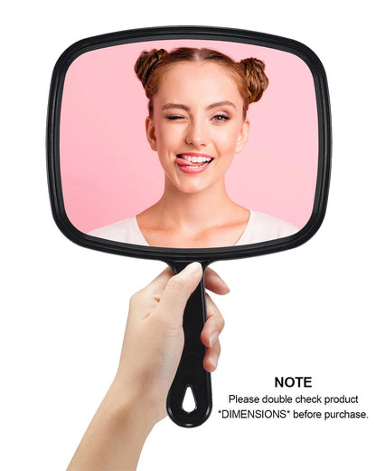Large Hand Mirror for Salon Barber Hairdressing (10.3"L x 7.4"W)