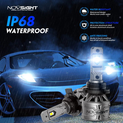 2X 9012 LED Headlight Bulbs for 13000LM 6500K