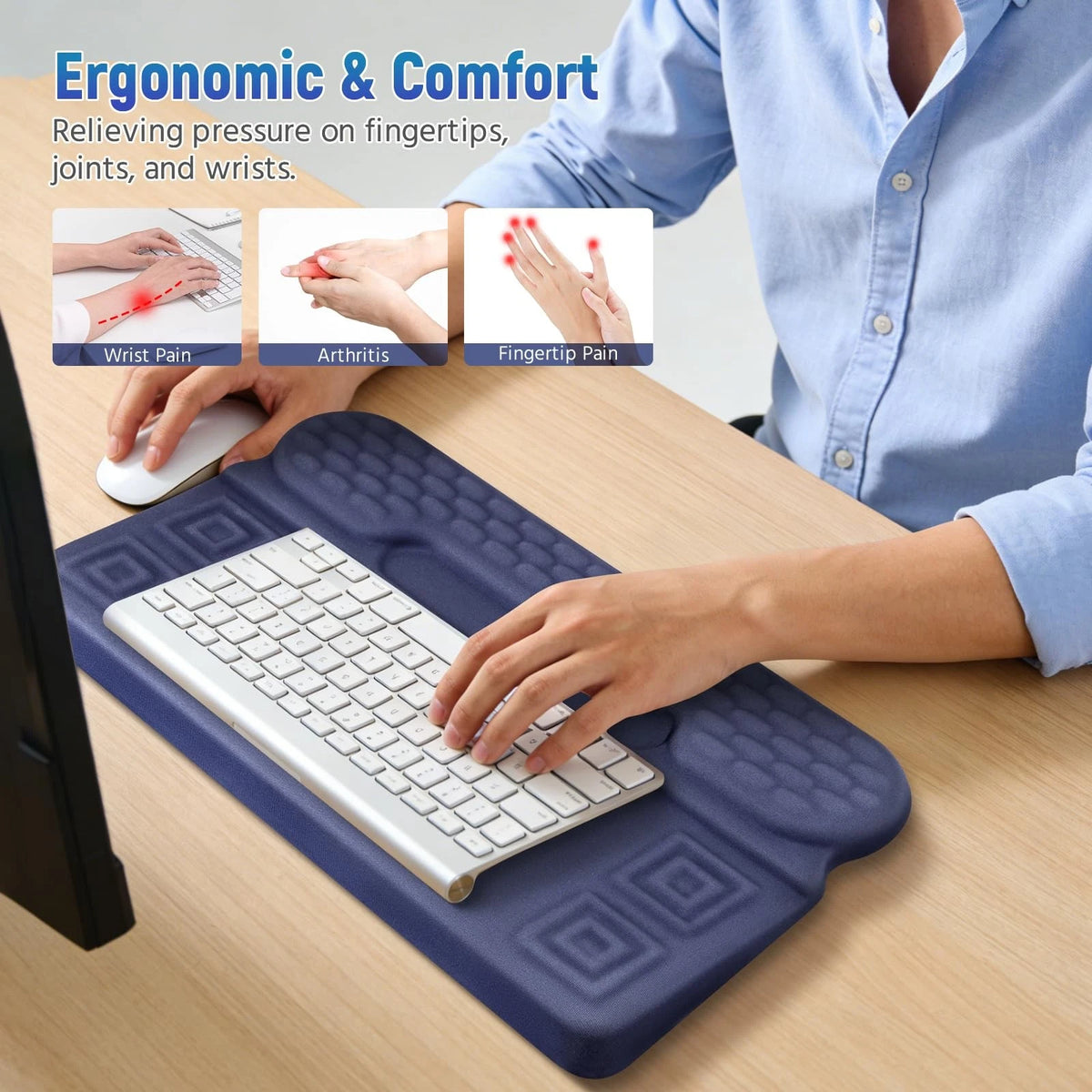 3-in-1 Wrist Rest with Keyboard Stand for Universal Use (17 x 10 inches)