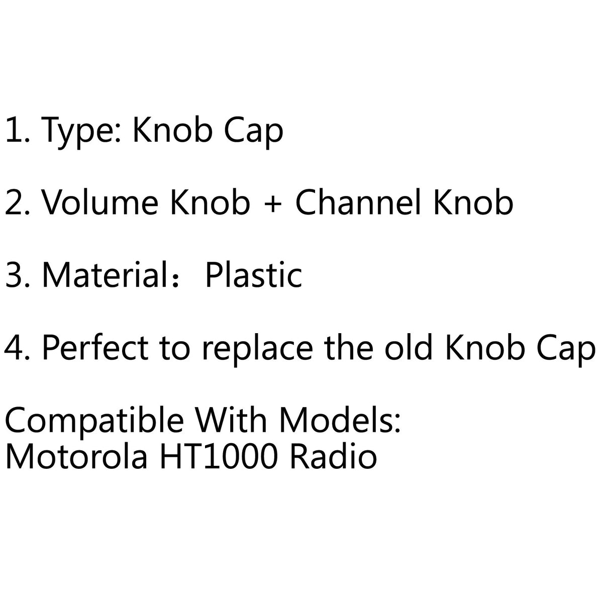 Set of 2 Volume Control Knob + Channel Switch Knob Cap for HT1000 Radio