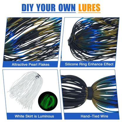 12X Spinnerbait Skirts for Bass Fishing Jigs - Multicolor Replacement